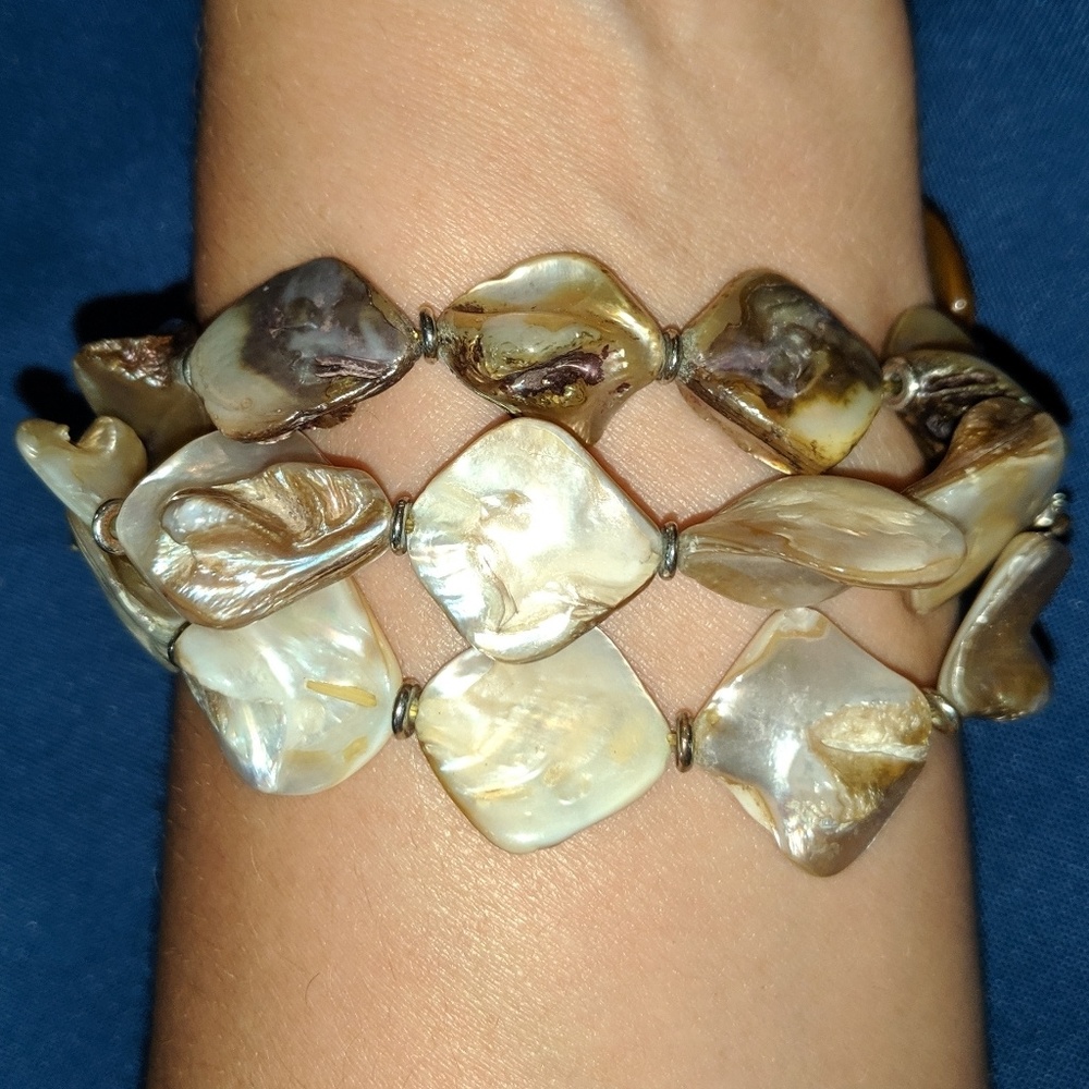 Hawaiian inspired  3- strand shell bracelet